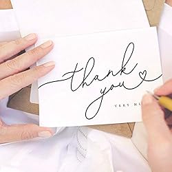 Bliss Collections Black Script Heart Thank You