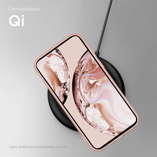 ONEFLOW Soft Case Compatible with Samsung Galaxy A35 5G, Silicone Case Raised Edge for Screen Protection Dual Layer Soft Case Matte Pink