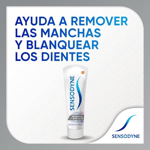 Sensodyne Pasta Dental Blanqueadora Whitening y Anti-sarro para Dientes Sensibles, 90g