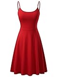 KIRA Women's Sleeveless Adjustable Strappy Flared Midi Skater Dress