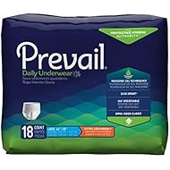Prevail Extra Absorbency Incontinence Underwear Large 18 Count (Pack of 4) Breathable Rapid Absorption Discreet Comfort Fit Adult Diapers