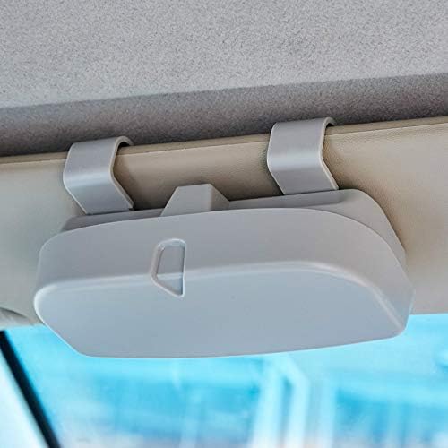Fiabc Glasses Holder for Car Sun Visor Clips,Universal Snap Type Car Sunglasses Storage Box,Car Eyeglasses Protect Box (Grey)