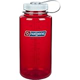 Nalgene Tritan Wide Mouth BPA-Free Water Bottle, 32 Oz, Outdoor red