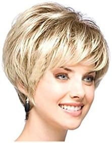 Marryqueen Blond Color European and American Style Short Hair Fluffy Wig for Woman