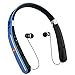 Bluetooth Headphones, Neckband Bluetooth Headset, Dostyle [30 Hours Playtime] Wireless Bluetooth Headphones w/Mic & Retractable Headset Compatible for All Cellphones Samsung & Android Phones (Blue)