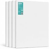 EXERZ 50x60 cm Pre-Stretched Canvas 4 Pack 1.7 cm 280GSM 100% Cotton