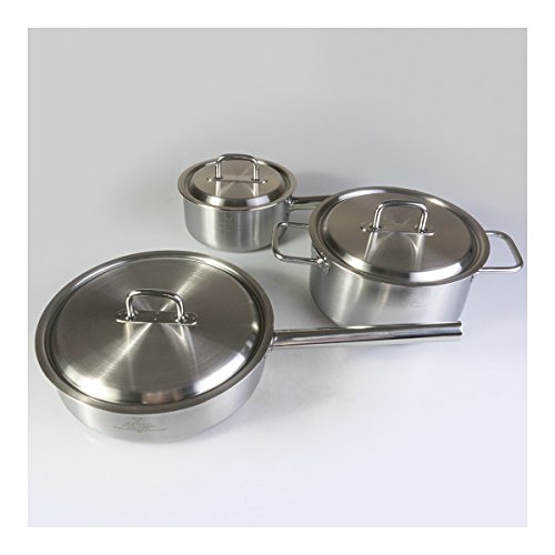 Click Here to See More Images Buffalo Tri-Ply Stainless Steel Premium Cookware 6 Pieces Set