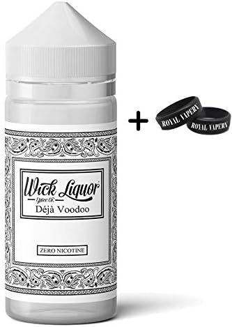 Wick Liquor E Liquid 150ml Juggernaut Vape Juice | 0mg No Nicotine-Free 0% | Eliquid Ejuice | Boulevard Ice Menthol Deja Voodoo - 80vg 20pg E Liquid + Royal Vapery Vape Band (Deja Voodoo)