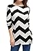 Allegra K Women's Round Neck Contrast Color Knitted Shirts Long Sleeve Sweater Tops Medium Black White