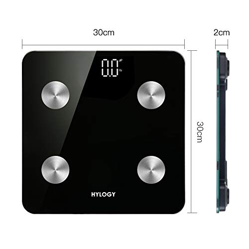 Bluetooth Body Mass Scale, HYLOGY Smart Wireless Digital Bathroom Fat Scale with iOS and Android App for Body Weight, Body Fat,Body Moisture Rate,Muscle Mass,BMI,BMR,Bone Mass and Visceral Fat - Thumbnail 6
