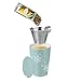 Tea Forte Kati Cup Ceramic Tea Infuser Cup with Infuser Basket and Lid for Steeping, Blue Snowflake