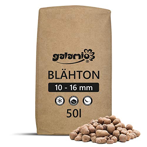 GALAMIO Blähton Keramsit Pflanz Granulat Ton Steine Drainage Hydro Kultur Substrat Schüttung Dämmung Mittel 10-16mm 50l… – Bild 3