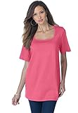 Roamans Women's Plus Size Square Neck Ultimate Tee