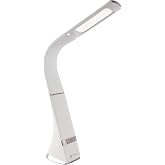 OttLite Recharge LED Travel Lamp, Rechargeable, White | ClearSun LEDs Reduce Eyestrain | Dimmable Flexible Gooseneck | 3 Brightness Settings | Portable Cordless