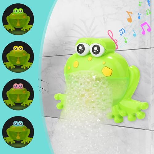 Light Up Baby Bath Bubble Toys,Tub Big Frog Automatic Bubble Maker Blower with 24 Music Baby Fun Shower Toys , for Boys, Girls