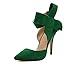 Z&L Fashion Women's Pointy Toe High Heel Stiletto Big Bow Pumps Green Size 8.5
