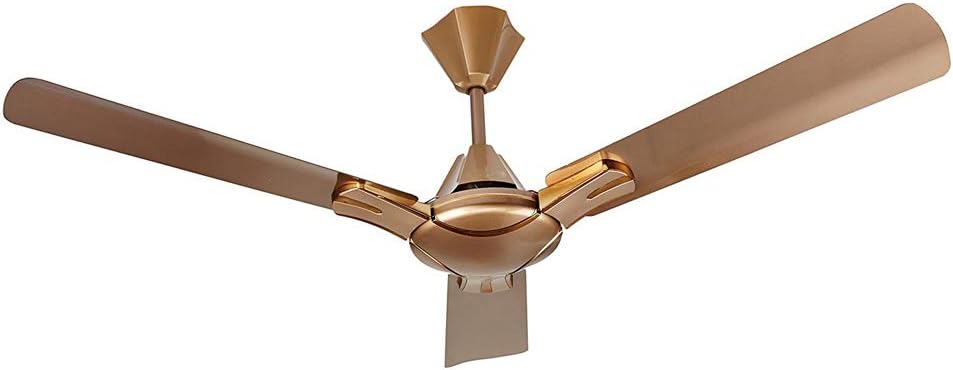 HomeKrafts Alloy 1200mm (48inch) 3 Aluminium Blades, Aluminium Body, Copper Winded Motor, Energy Saving Premium Ceiling Fan - Beige Brown