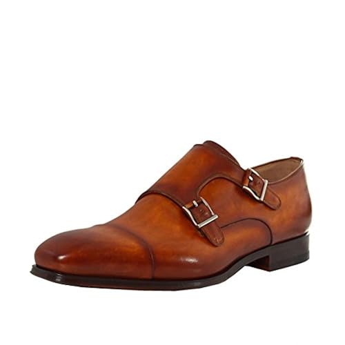 magnanni suede monk strap shoes