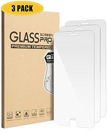 [3 Pack] iPhone 8 7 6 Screen Protector, [9H Hardness][Anti-Fingerprint][Scrach Proof] 2.5D Edge Tempered Glass Screen Protector Compatible with Apple iPhone 6, iPhone 7, iPhone 8 [ 4.7inch ]