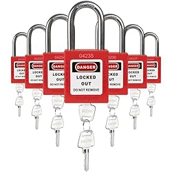 TRADESAFE Lockout Tagout Locks Set - 7 Red Loto