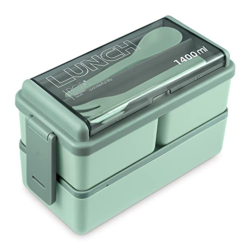 Bento Box Adult Lunch Box Stackable, 49OZ Bento Boxes for Adults Lunch