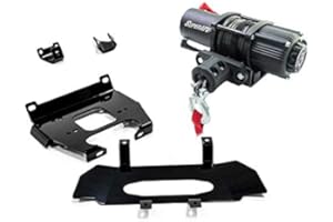 SuperATV 3500 lb Black Ops Winch with Heavy Duty Winch Mounting Plate for 2019-2023 Polaris RZR XP 1000 / XP 4 1000 | Complete Kit Ready for Install | 3/16" Steel Plating | UV-Resistant