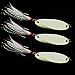 SILANON Fishing Lures Spoons Metal Jigs - 6PCS Luminescent Saltwater Jigging Bait Spoon with Treble Hook Hard Micro Bass Walleyes Trout Salmon