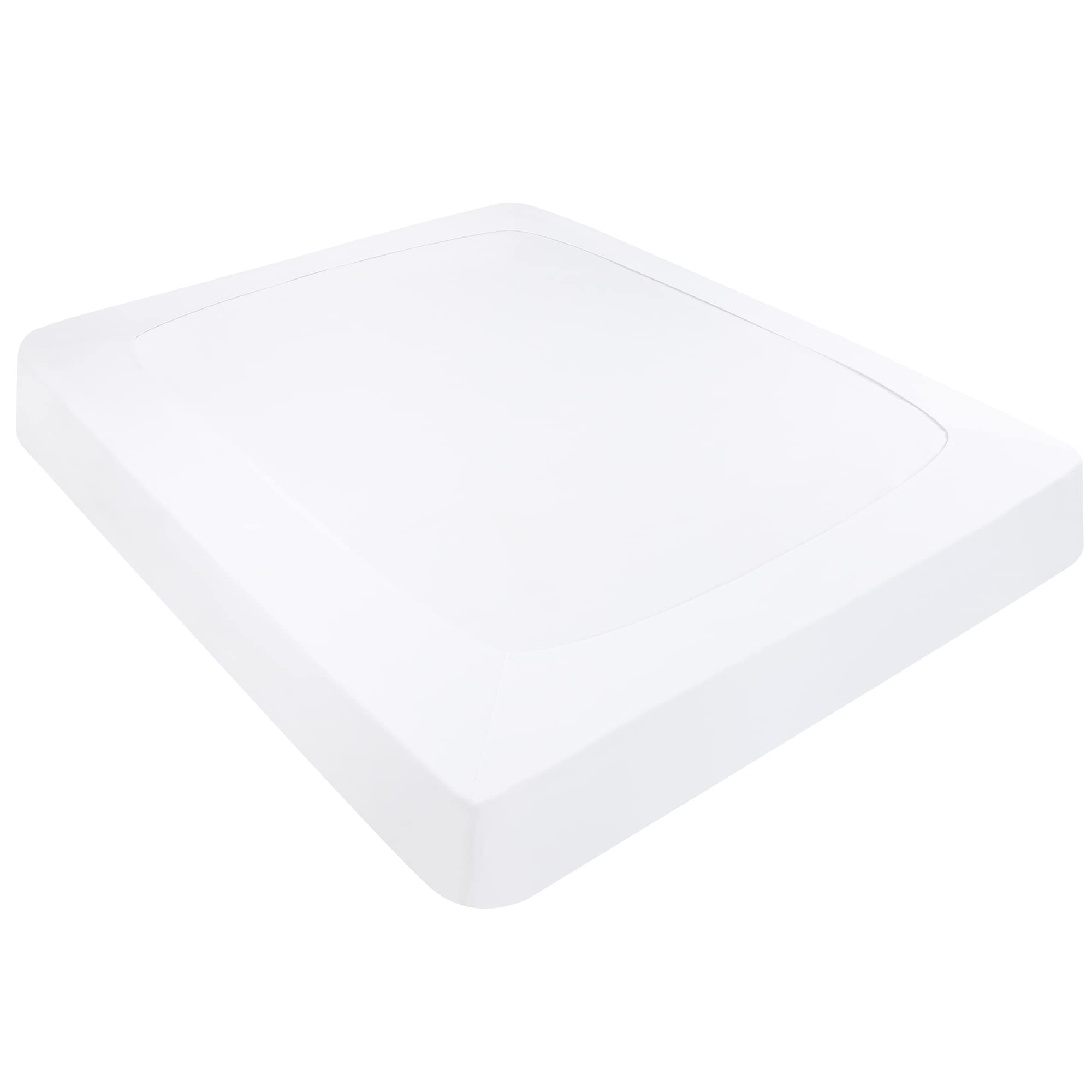 PiccoCasa Box Spring Cover Stretchy Fabric Wrap Around 4 Sides Bed Skirt Wrinkle Free for Home, Elastic Mattress Cover Fits Mattress up to 14" White Super King