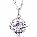 Eudora Harmony Bola Mini-sized Love Tree Fragrant Locket Musical Chime Wishing Bell Pendant Leather Chain