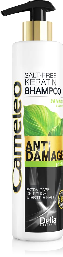 Cameleo - Keratin Shampoo – for Damaged, Dry, Brittle Hair - Excellent Repair Treatment & Care with Biomimetic Keratin & Argan Oil - Thermo Protect - Salt & Paraben Free - 250ml