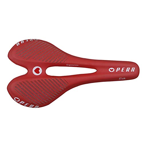 Opera Bike Saddle- The New Road Full Carbon Fiber + Leather Saddle Mountain Bike Red Seat Cushion Bicycle Saddle Accessories - 1 Pcs - Thumbnail 2