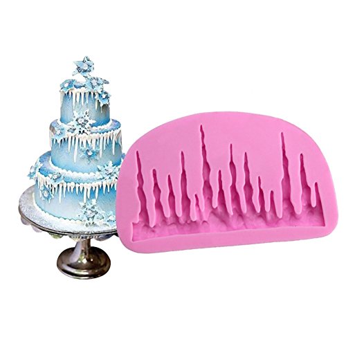 Chige Candy Mold, Silicone Baking Trays - Food Grade & BPA Free - Not Sticky Cake Decoration Mould For Mousse,Chocolate Brownie,Jelly,Ice Cream,Chiffon,Cheesecake,Fondant (Icicle)