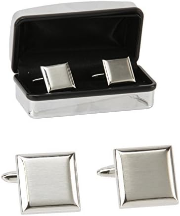 Personalised Plain Square Cufflinks in Personalised Silver Box FREE ENGRAVING by Movano