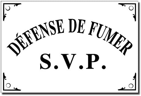 Amazon Com Defense De Fumer French Enamel Metal Plaque Lg Kitchen Dining
