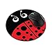 Non-Slip Round Mousepad, FINCIBO Red Ladybug Mouse Pad for Home, Office and Gaming Desk