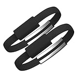 2 Pack Flat Bracelet Lightning Cable, Sync and Charging Power Data 8 Pin Wristband Cord for Iphone 7 6s Plus Ipad (Black)