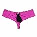 FEESHOW Men's Lace Bikini Briefs Sissy Pouch Underwear Hipster Crossdress Panties Rose X-Large (Waistline 32.0-38.0