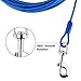 Petbobi Dog Tie-Out Cable 30ft -Heavy Duty Dog Lead Up to 120 lbs, Outdoor Leash Metal Cable with Shock Spring 360° Swivel Clips, for Yard Camping, Fit Small Medium Large Pets, Blue