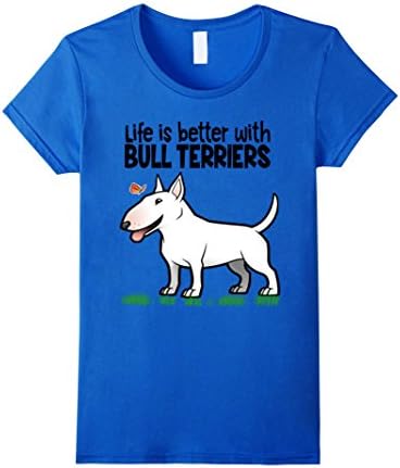 Womens Woman's Bull Terriers Shirt for Women-Girls and Bull Terrier XL Royal Blue