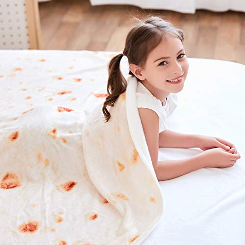 CASOFU Burritos Blanket, Giant Flour Tortilla Throw Blanket, Novelty Tortilla Throw Blanket for Your Family, S