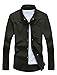 XTAPAN Men's Casual Slim Fit Long Sleeve Button Down Dress Shirt Navy Green XL