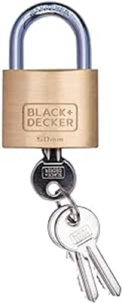 BLACK+DECKER 8711252232027 Padlock 50 mm, Yellow