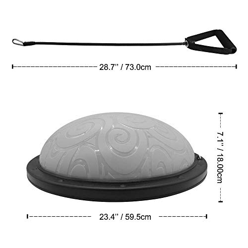 ATIVAFIT Half Ball Balance Trainer with Straps Yoga Balance Ball Anti