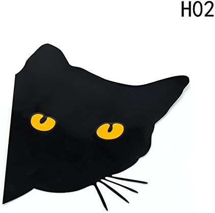 Fundstine Car Sticker Creative Black Cat Peeking Door Window Car Sticker (H02)