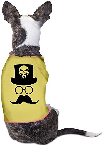 Skull Cool Moustache Pet T Shirt Yellow