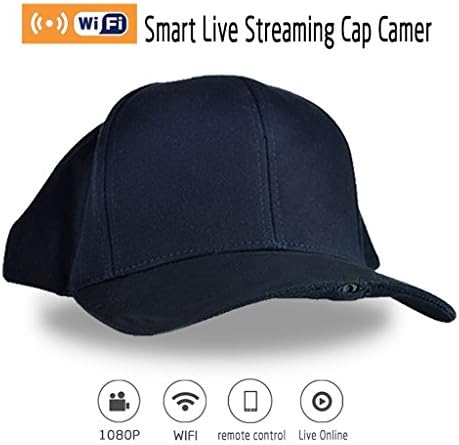 Maxime Wearable Live Streaming Hat Cap With WIFI Camera FHD 1080P Wireless Spy Hat Cap Hidden Camera Real Time Broadcasting For Biking Climbing Travelling Hiking Fishing Outdoor Sports