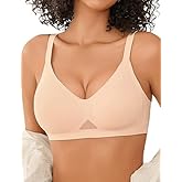 Avidlove Women's Seamless Wireless Bras with Soft Support Full Coverage Tshirt Bra for Women Everyday Bra Nude S