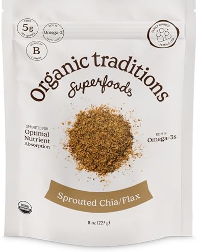 organic traditions Sprouted Chia & Flax Seed Powder,8oz (227g) price in ...