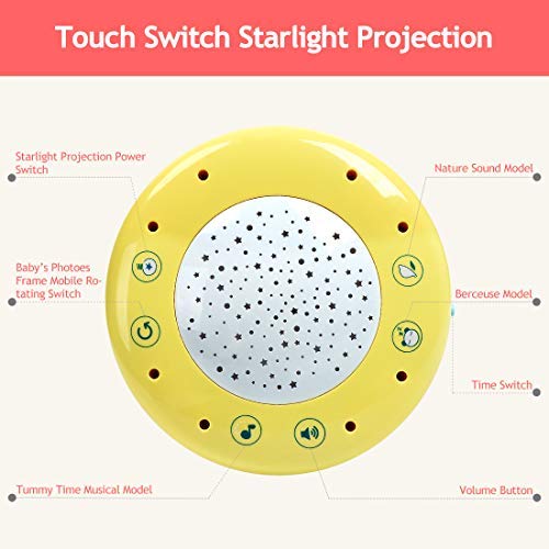 FORSTART Kick and Play Piano Play Gym Night Moon Stars Light Projector Large Activity Play Mat Newborn for Baby 1-18 Month Sit Lay Down Infant Tummy Time Sensory Development Educational Playtime - Thumbnail 4