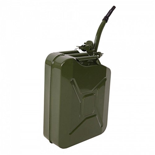 Lovinland 20L Gas Oil Can 4 Pcs Portable Metal Jerry Can Emergency Fuel Petrol Diesel Storage Can Tanks US Style Army Green